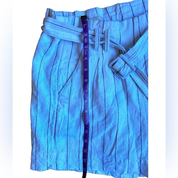 Abercrombie & Fitch Womens Medium Ultra High Rise Linen Blend Shorts White Black - Picture 5 of 13